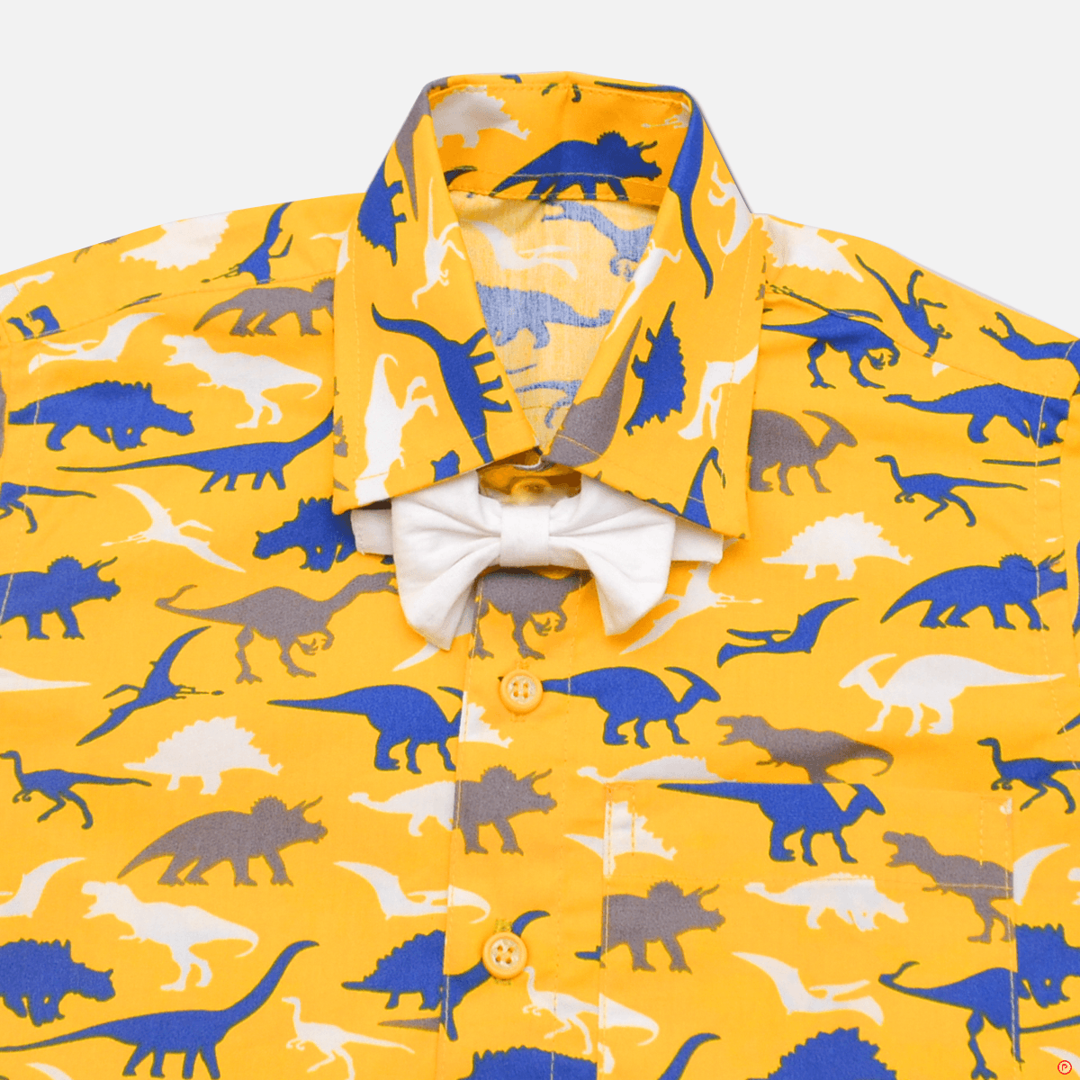 Dino Printed Yellow Shirt Boys