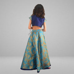Blue Brocade Lehenga Choli