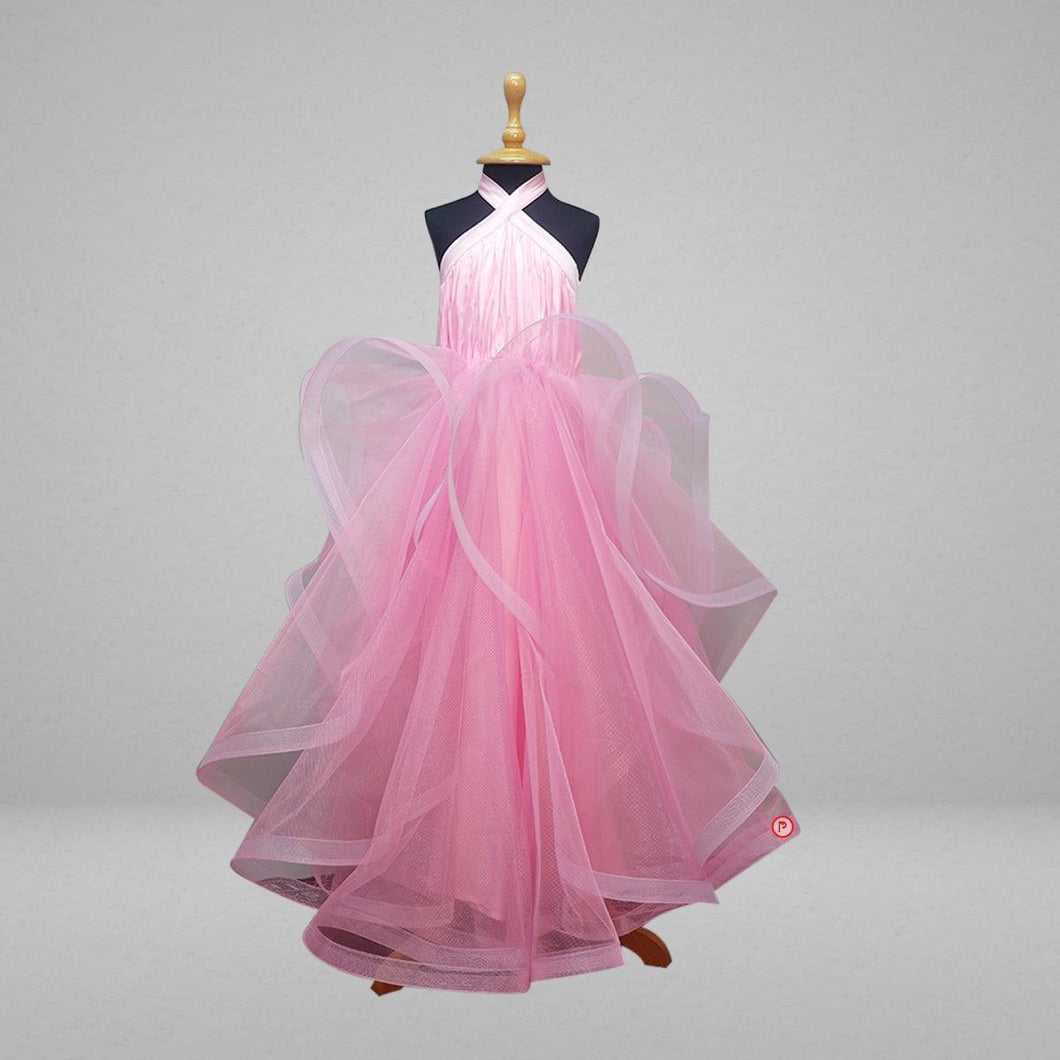 Baby Pink Multi-Layered Flare Dress