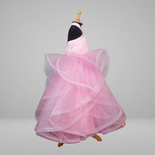 Baby Pink Multi-Layered Flare Dress