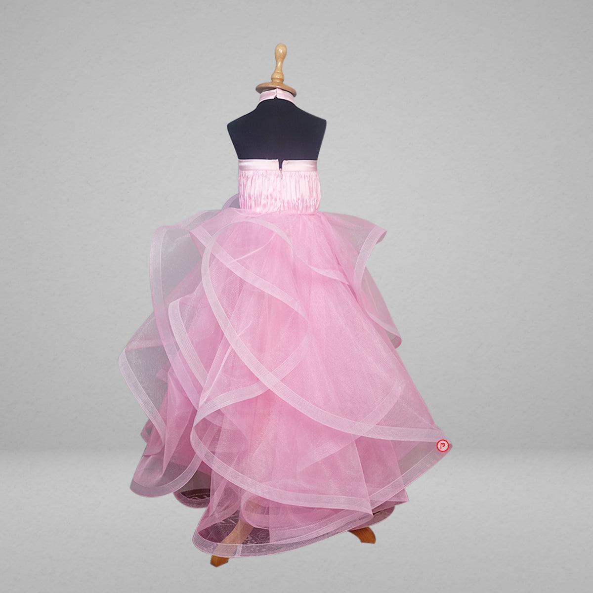 Baby Pink Multi-Layered Flare Dress