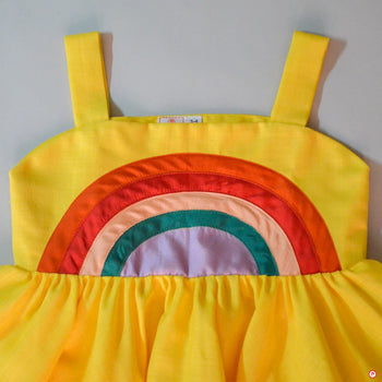 Princess Yellow Frock with Rainbow