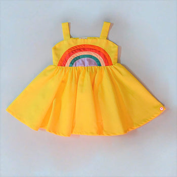 Princess Yellow Frock with Rainbow