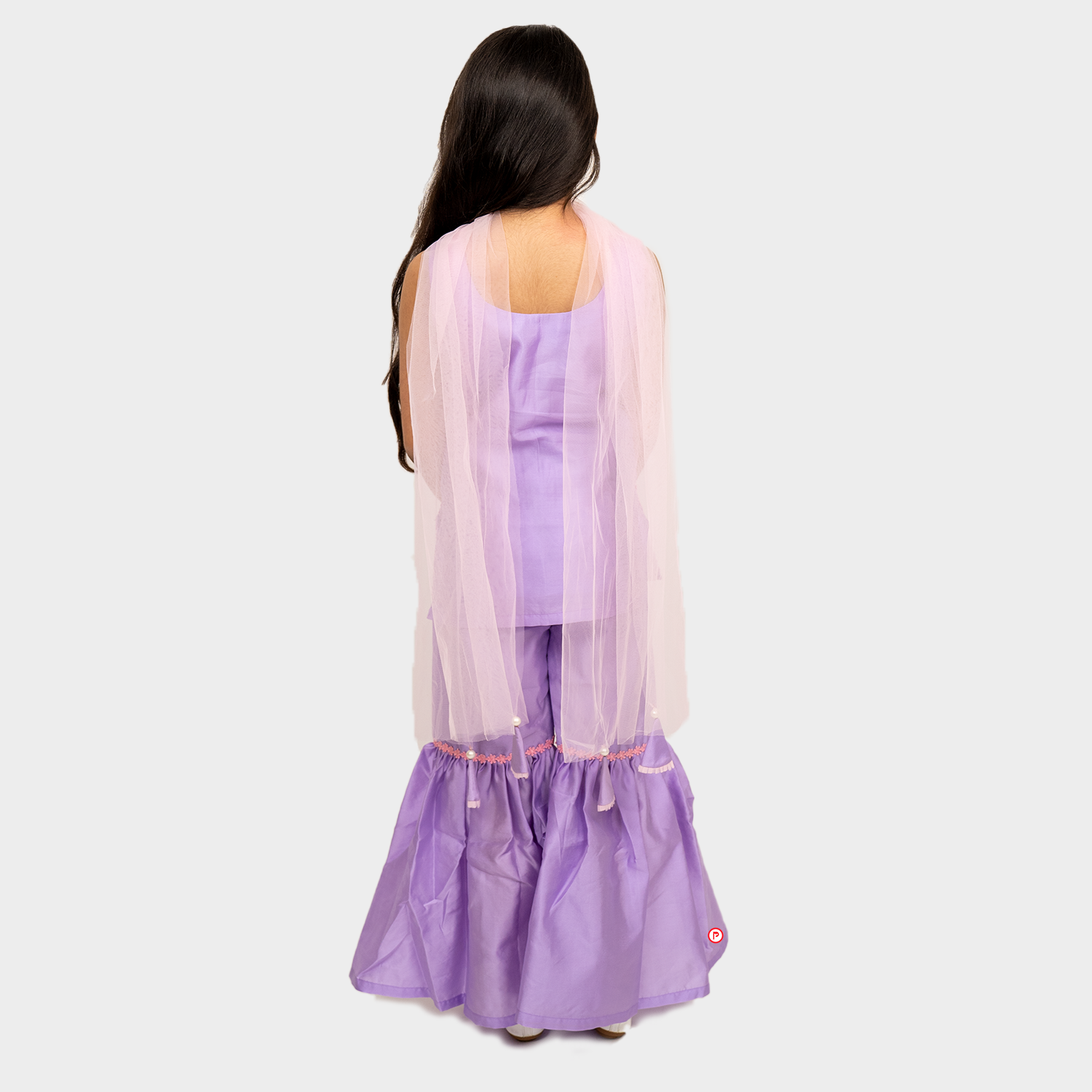 Lilac suit with Pink Lace