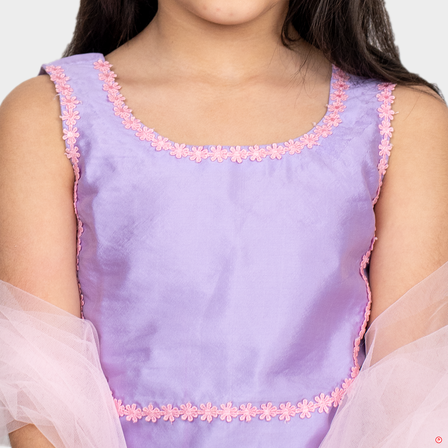 Lilac suit with Pink Lace