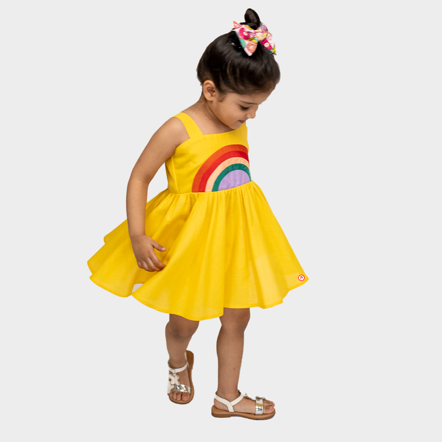 Princess Yellow Frock with Rainbow