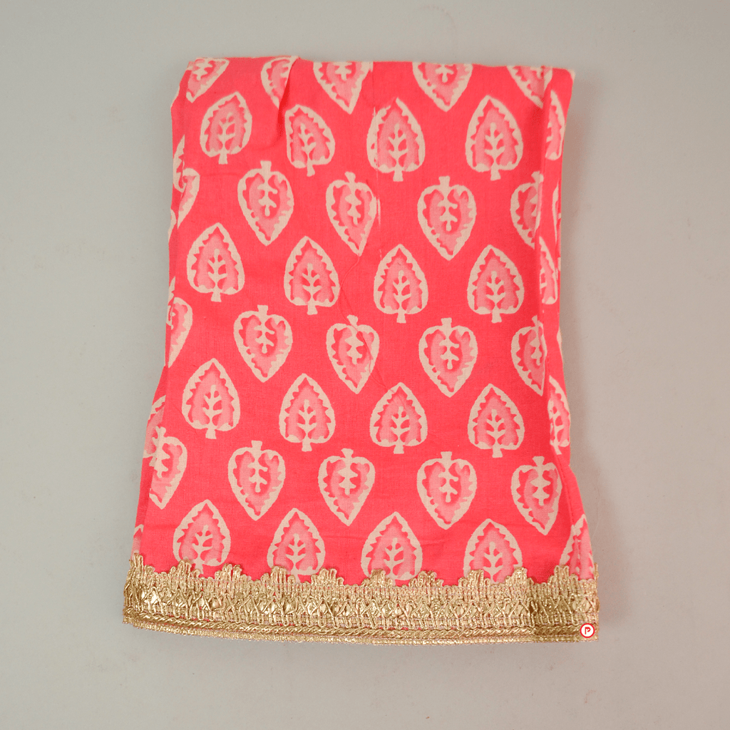 Block Pink Kurta with Palazzo & Dupatta