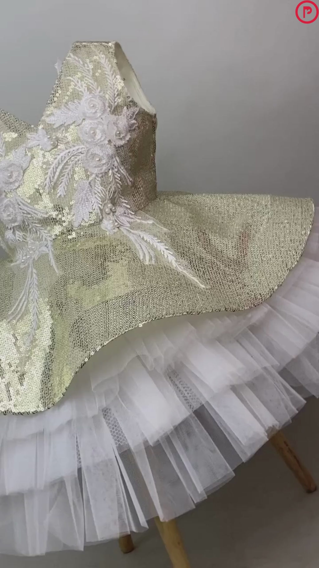 Golden & white Flared Dress