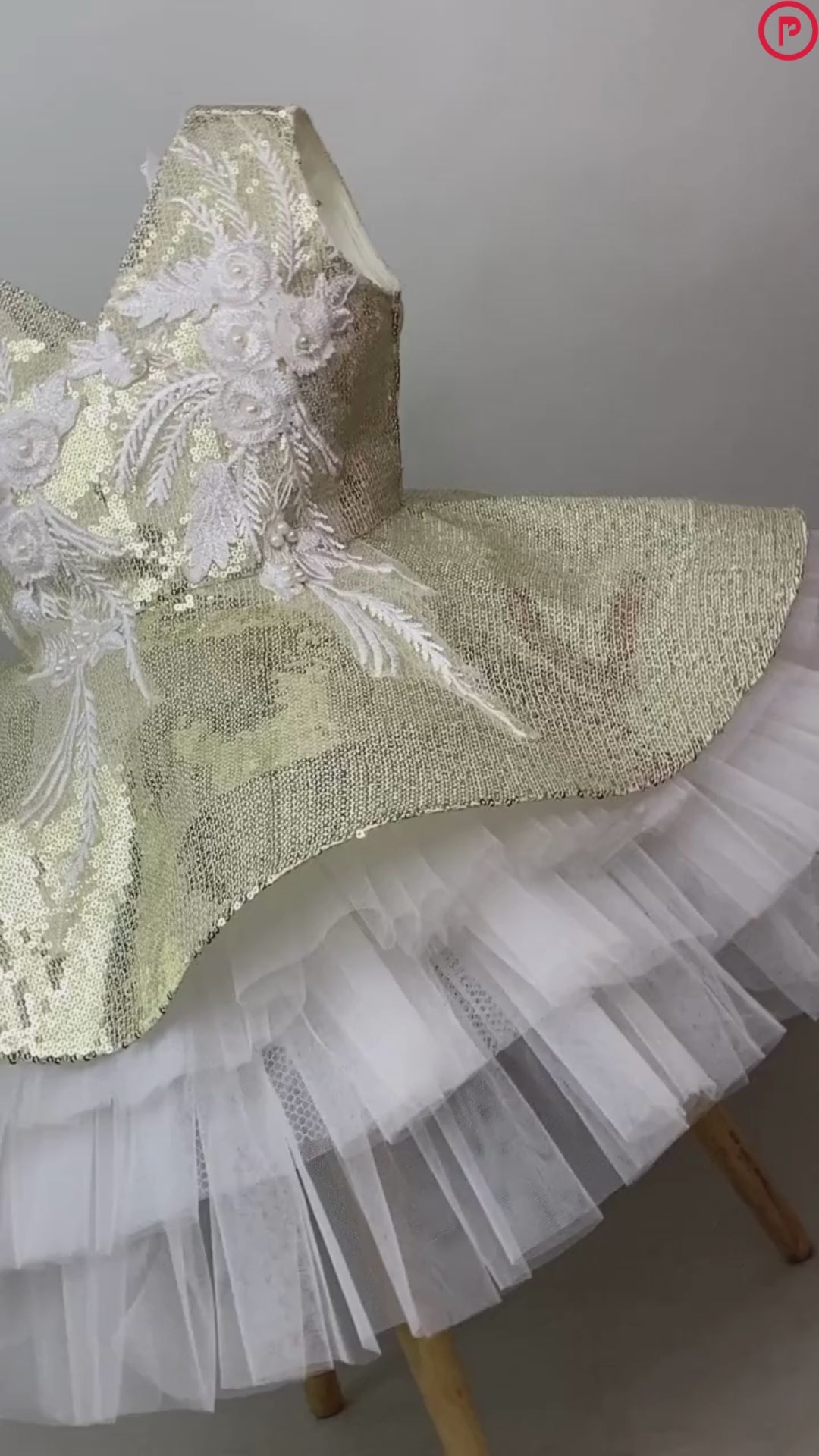 Golden & white Flared Dress