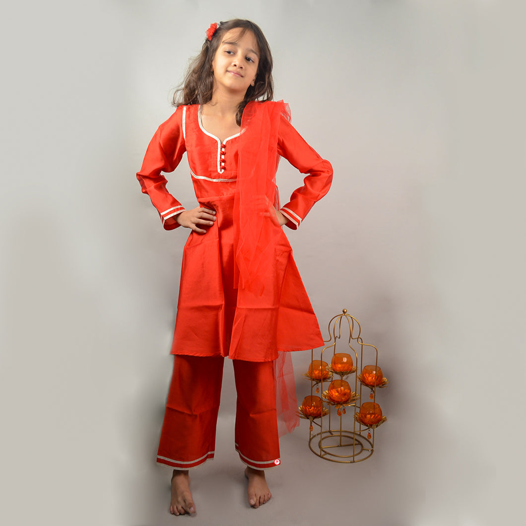 Red Suit with pant and dupatta