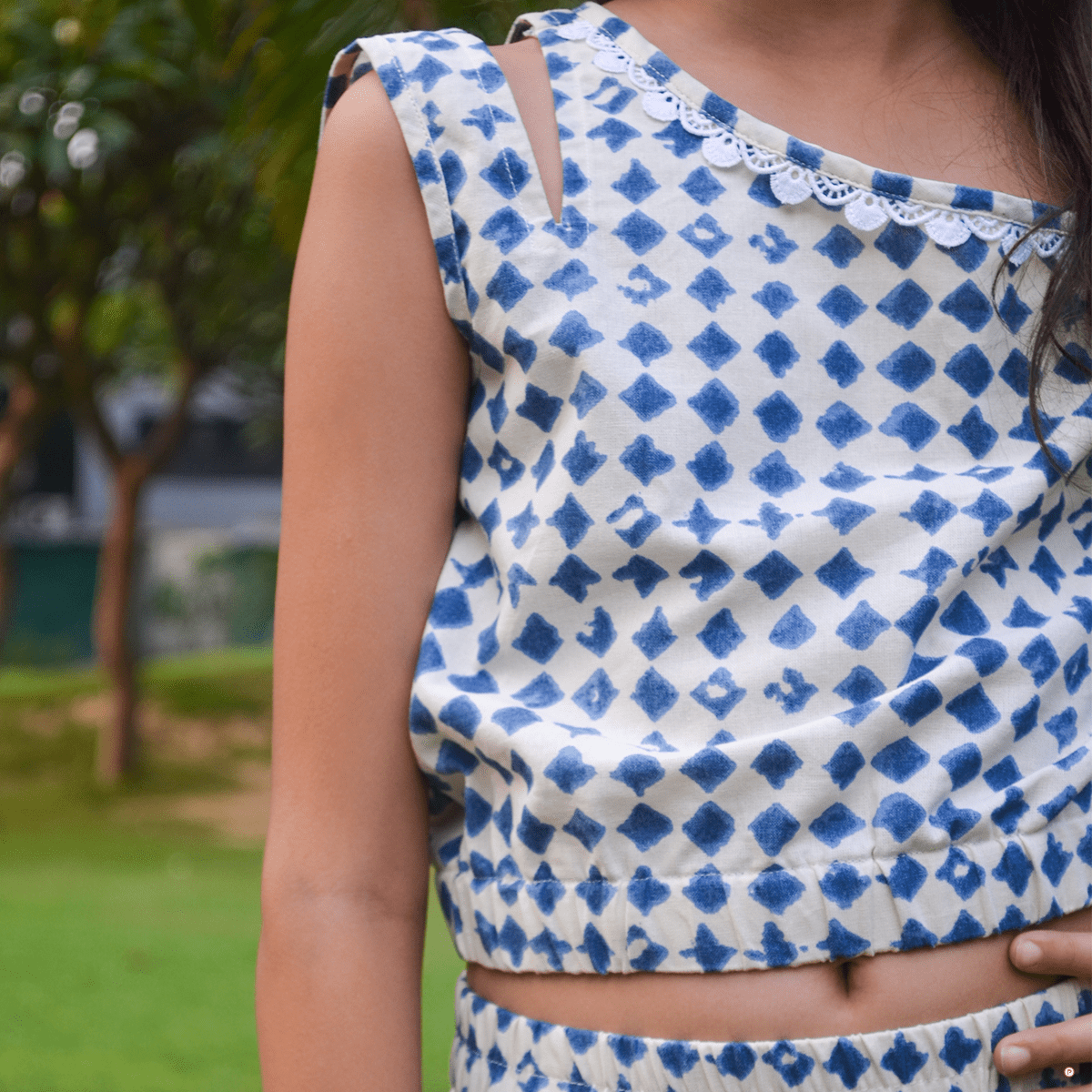 Blue Stone Print Coord Set