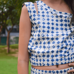 Blue Stone Print Coord Set