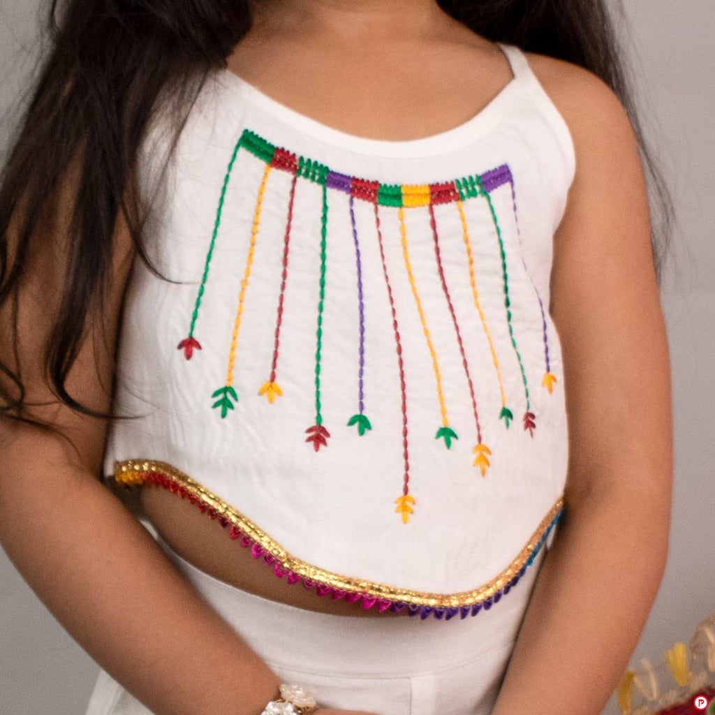 White Coord Set - Crop top with Palazzo