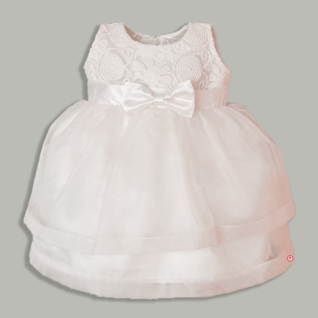 White Frock with Thread work - Picco Ricco 