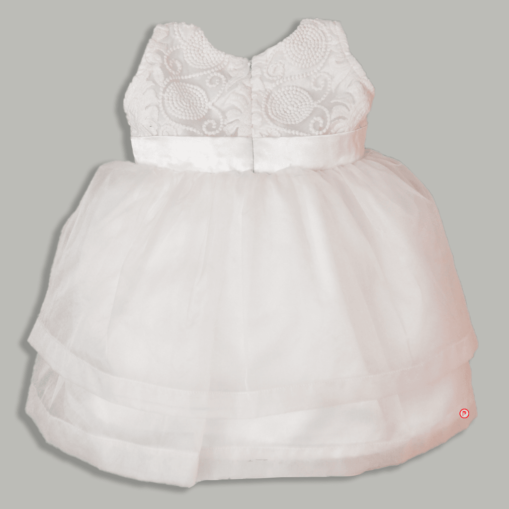White Frock with Thread work - Picco Ricco 