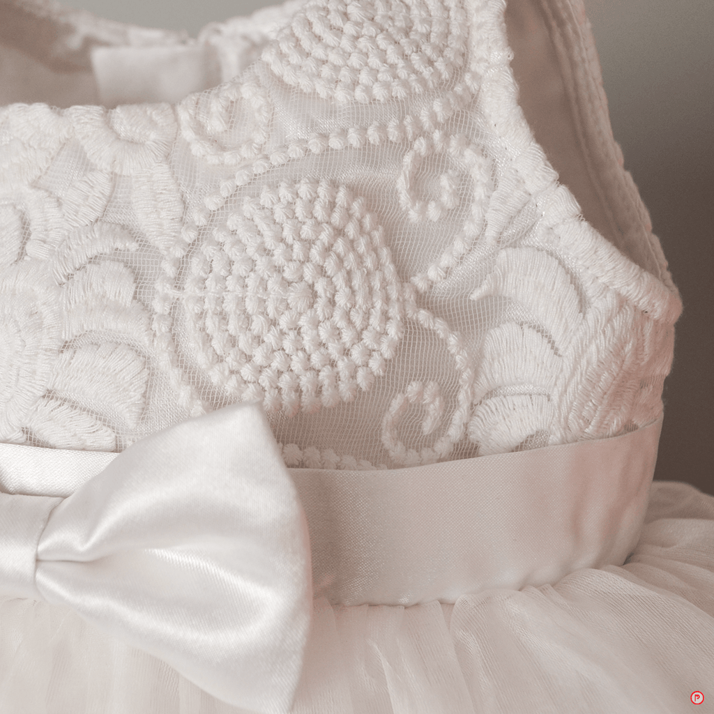 White Frock with Thread work - Picco Ricco 