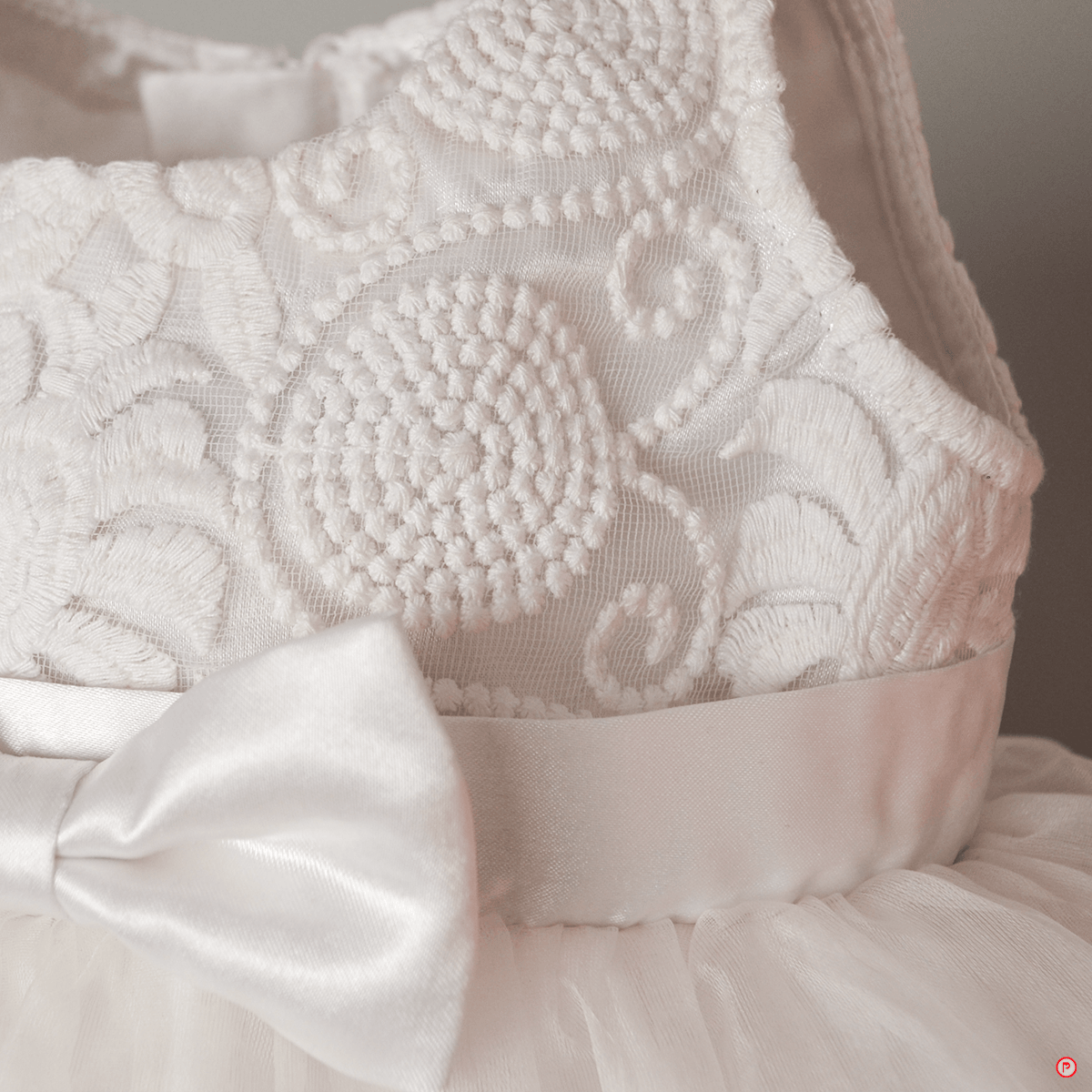 White Frock with Thread work - Picco Ricco 