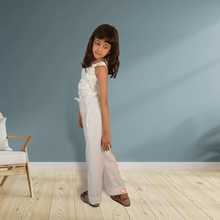Load image into Gallery viewer, white jumpsuit for kids I party wear jumpsuit for kids I 

