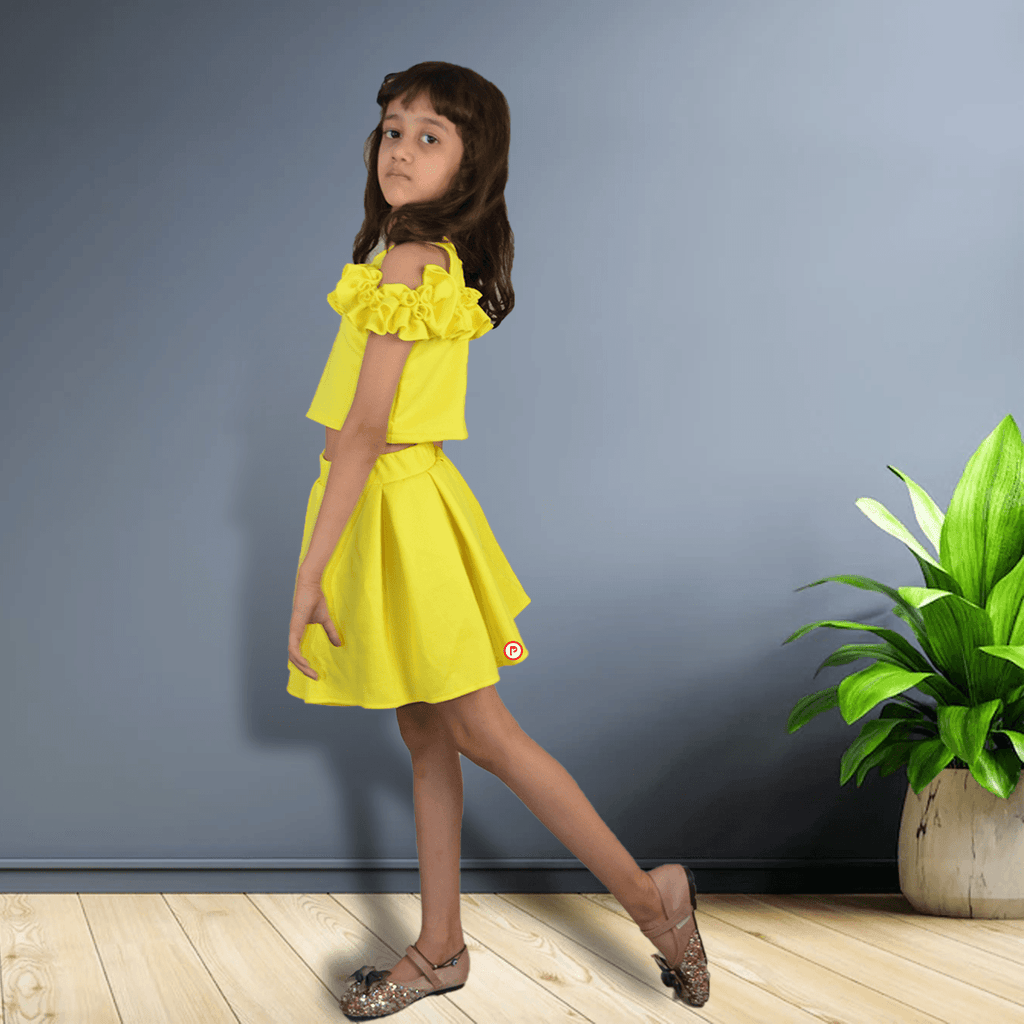 party wear skirt top for kids I ruffled sleeves top I kids party wear