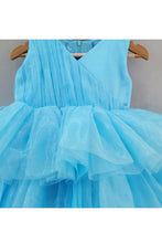 Load image into Gallery viewer, Blue Net Ruffled Dress - Picco Ricco 
