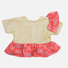 Load image into Gallery viewer, Stylish Crop Top With Frills and Elephant Printed Skirt - Picco Ricco 
