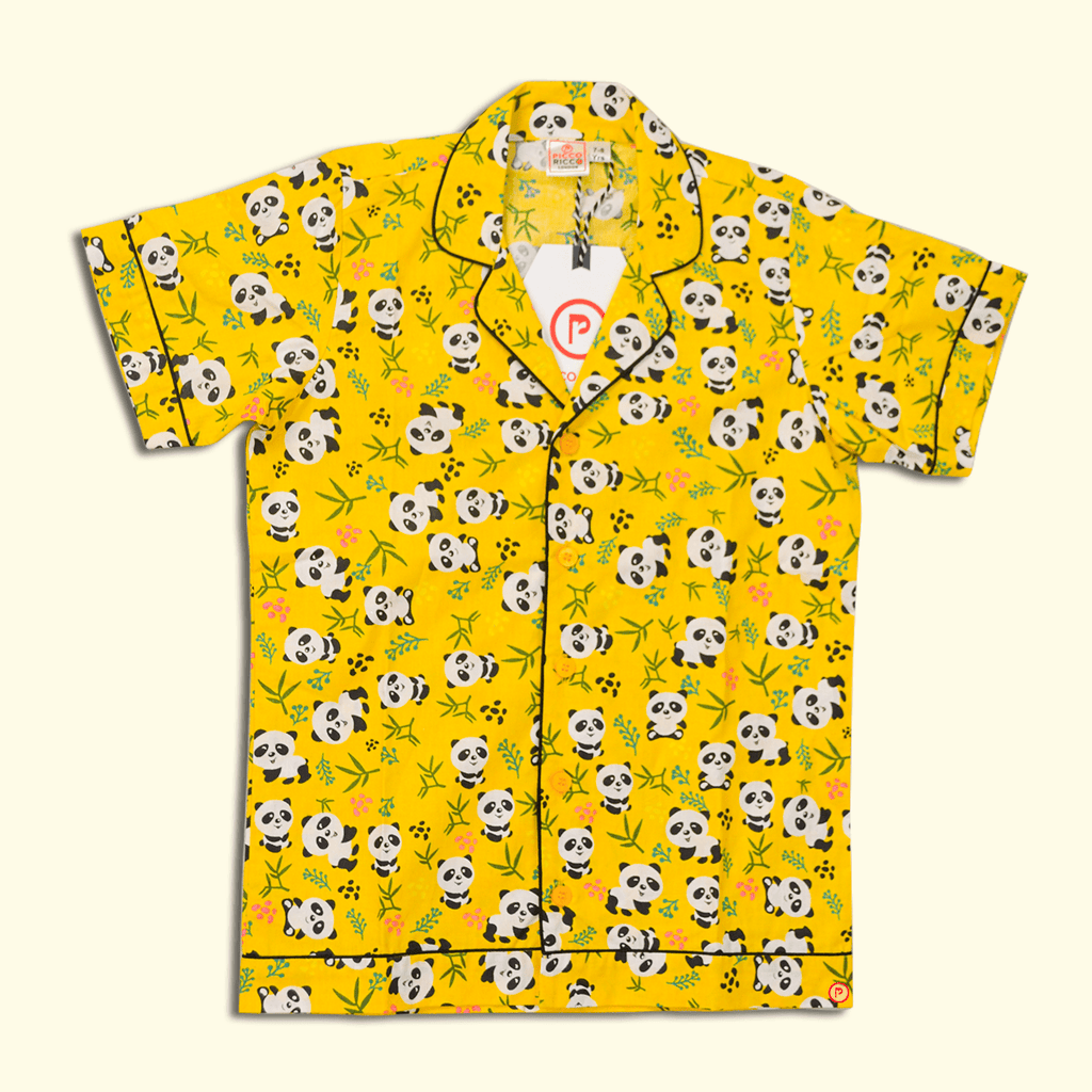 Poo Bear Print Nightsuit (Yellow) - Picco Ricco 