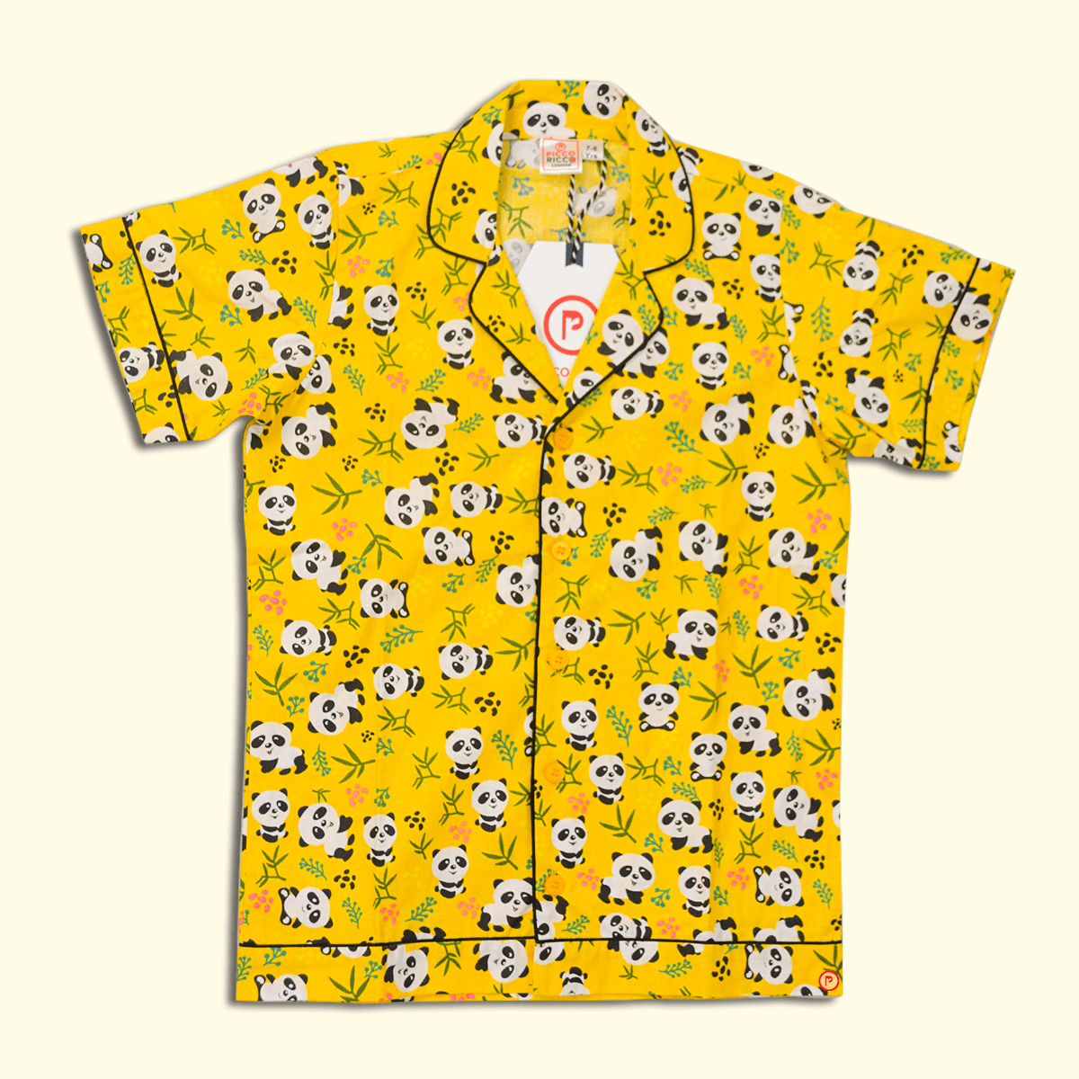 Poo Bear Print Nightsuit (Yellow) - Picco Ricco 
