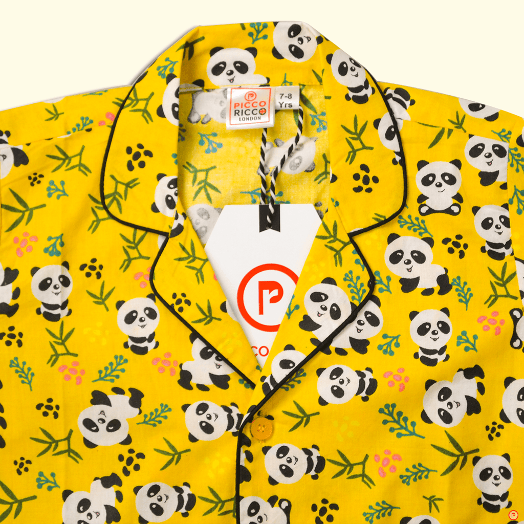 Poo Bear Print Nightsuit (Yellow) - Picco Ricco 