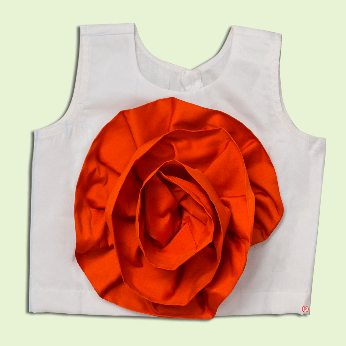 White Crop Top and Shorts with attached trail - Picco Ricco 