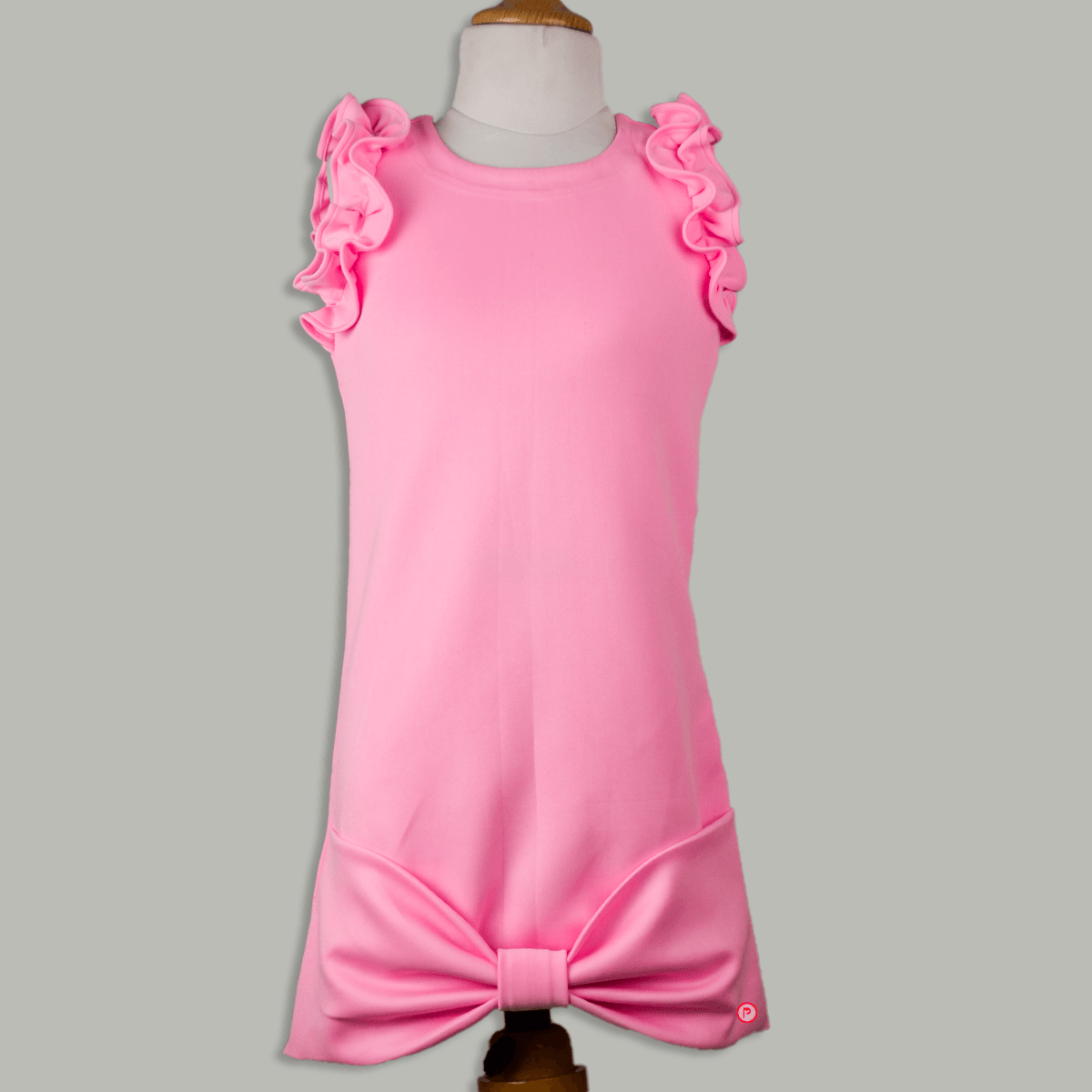 Pink Dress With a Big Bow - Picco Ricco 