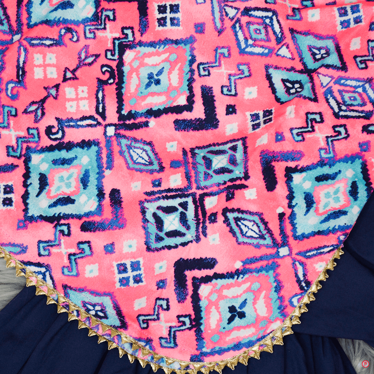 Printed gota suit with sharara & Dupatta - Picco Ricco 