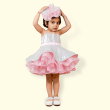 Load image into Gallery viewer, Pink and Silver Sequence Frock - Picco Ricco 

