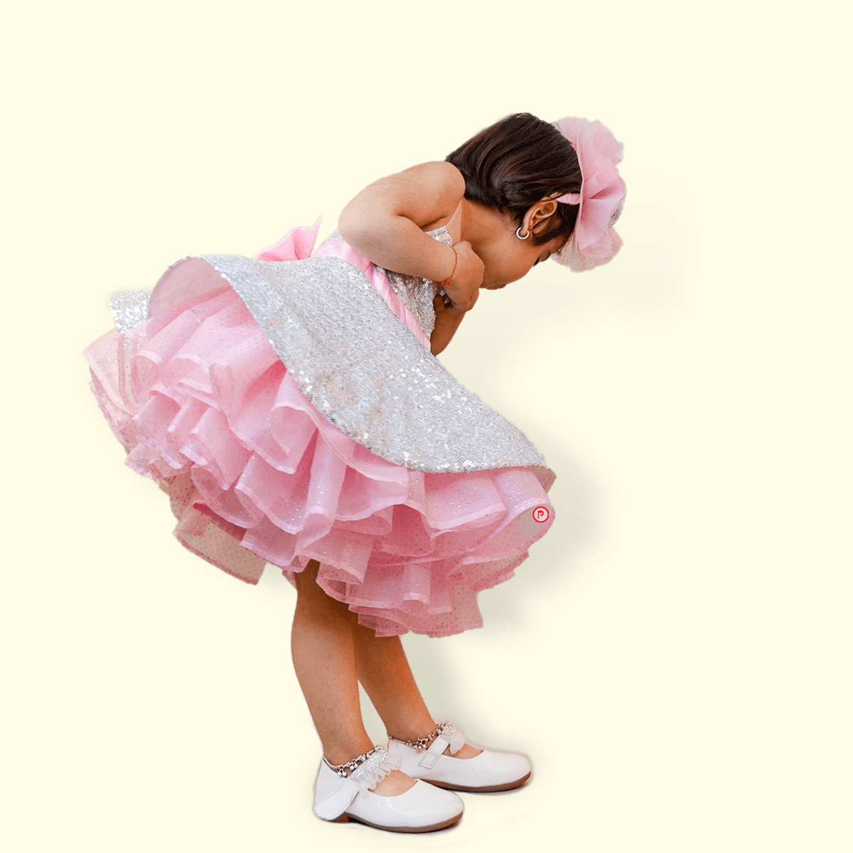 Pink and Silver Sequence Frock - Picco Ricco 