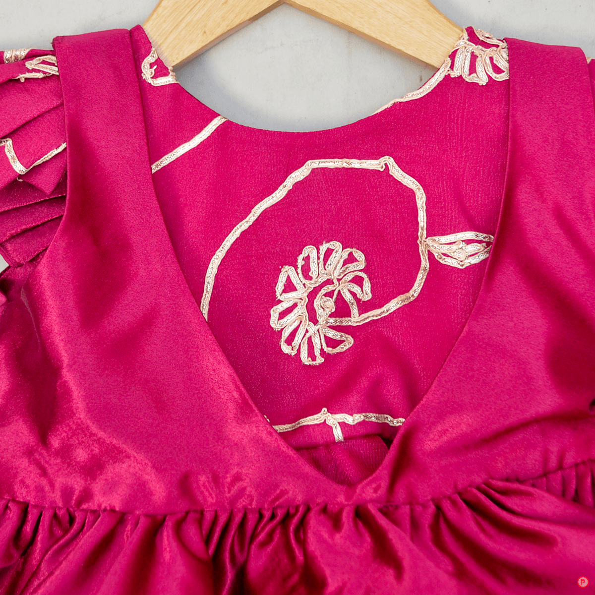 Wine Embroidered Layered Dress - Picco Ricco 
