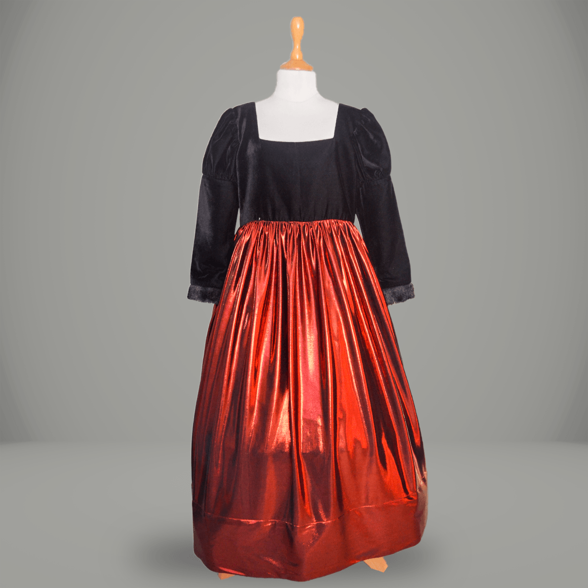 Princess Black & Maroon Shimmery Lycra Gown - Picco Ricco 