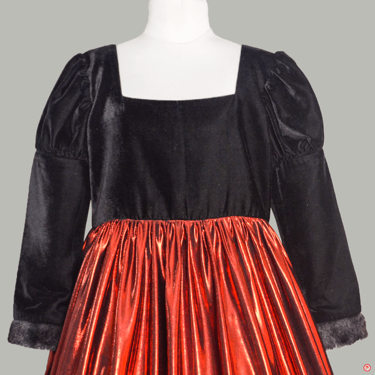 Princess Black & Maroon Shimmery Lycra Gown - Picco Ricco 