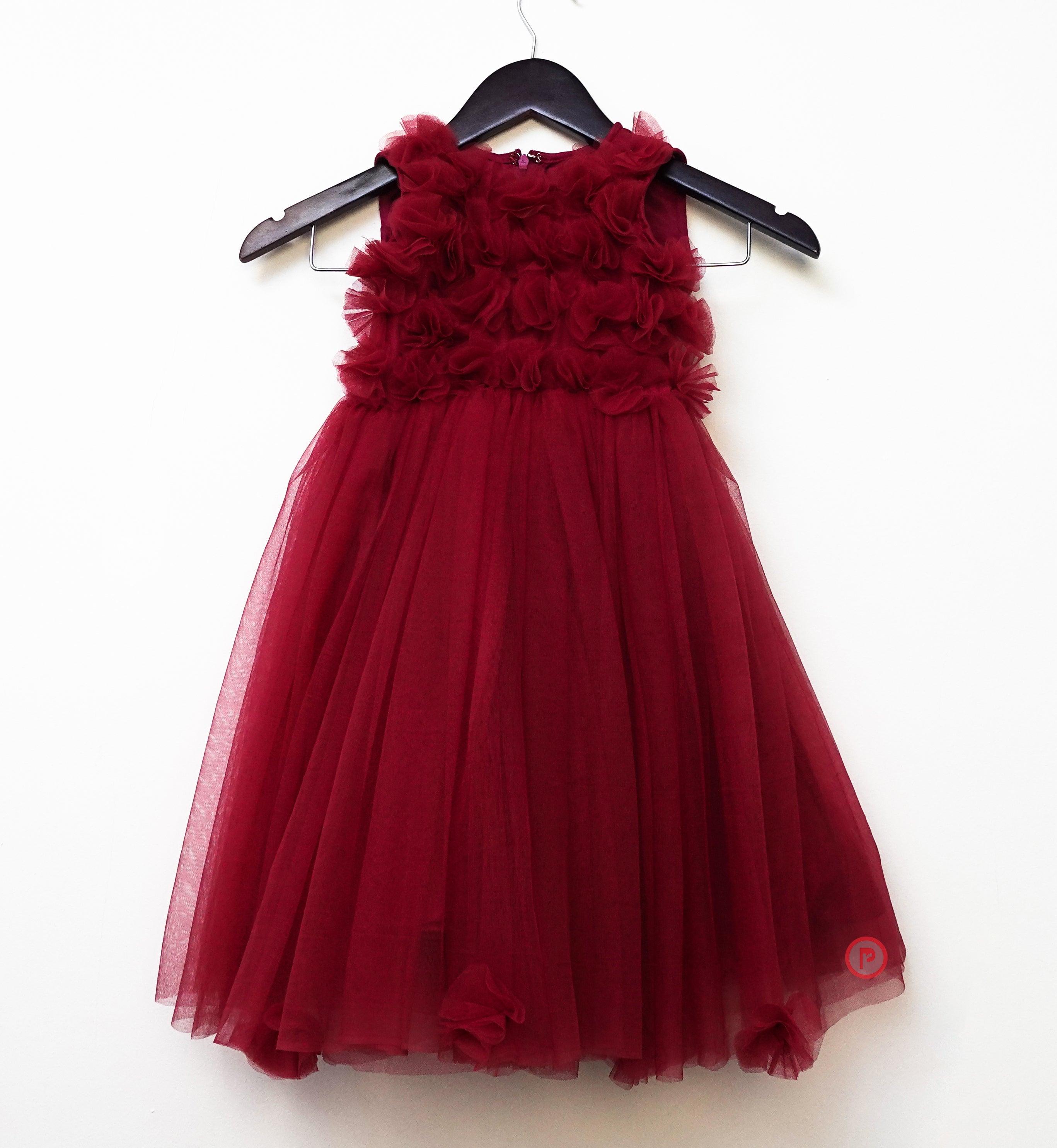 Maroon Tutu Dress for Girls Birthday Party