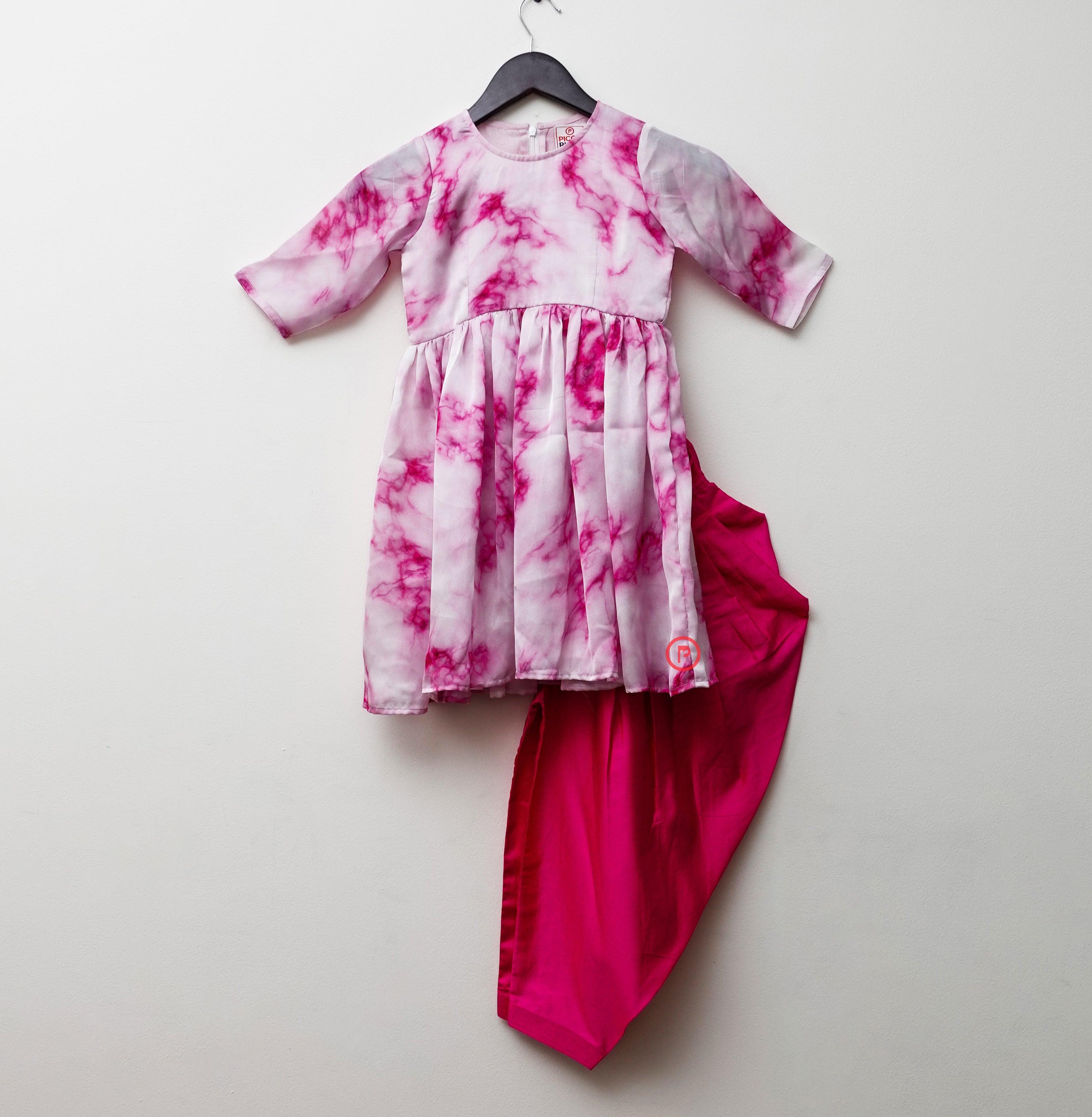Tie Dye Print Kurta with Traditional wear
