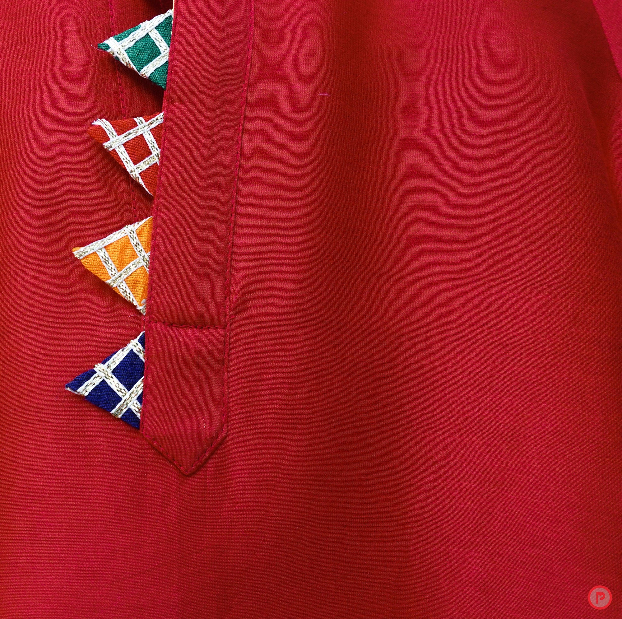 chanderi kurta with lace 