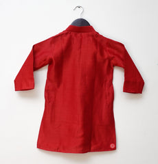 chanderi kurta with lace and pyjama