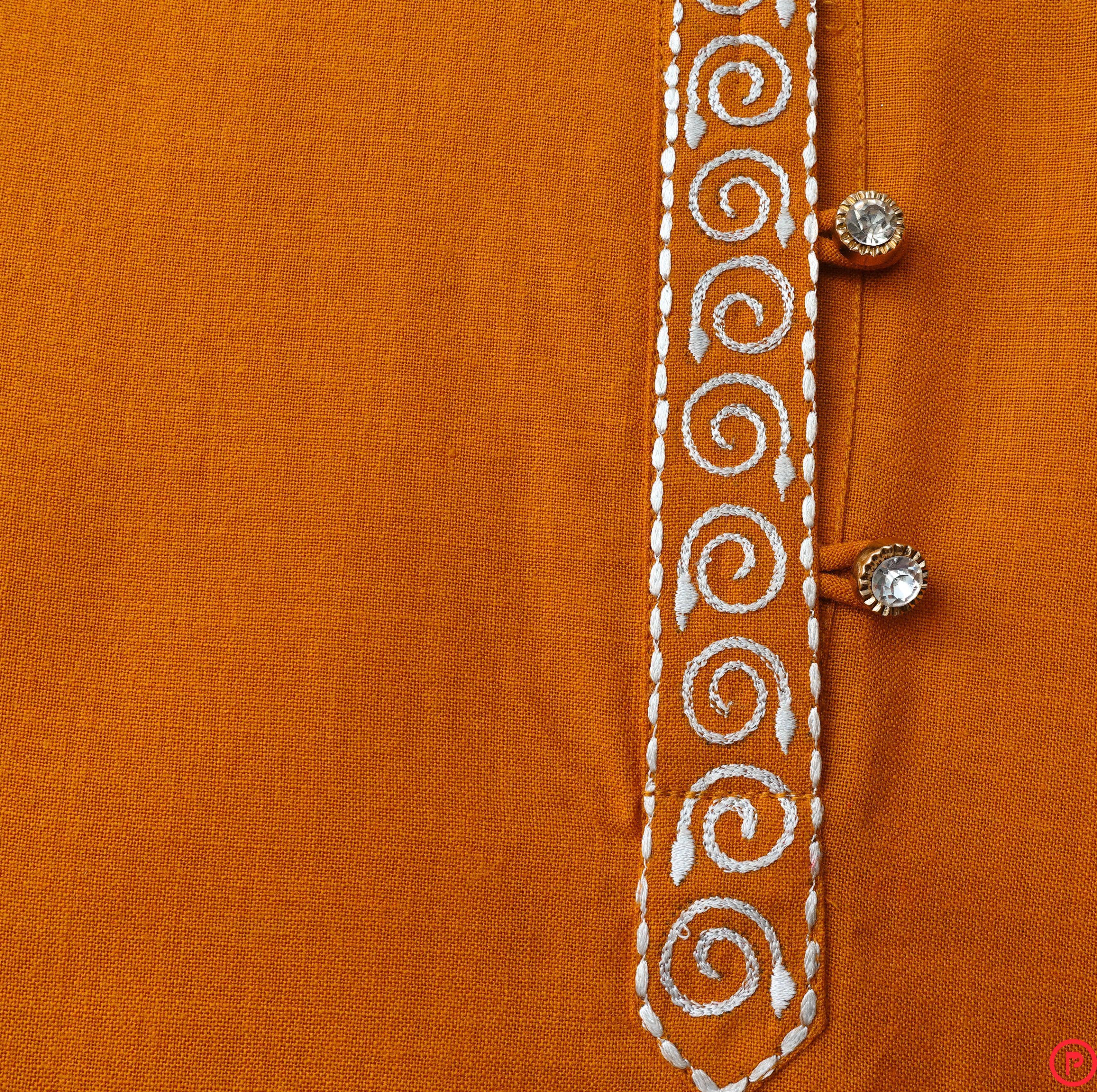 Orange Solid Kurta - Picco Ricco 