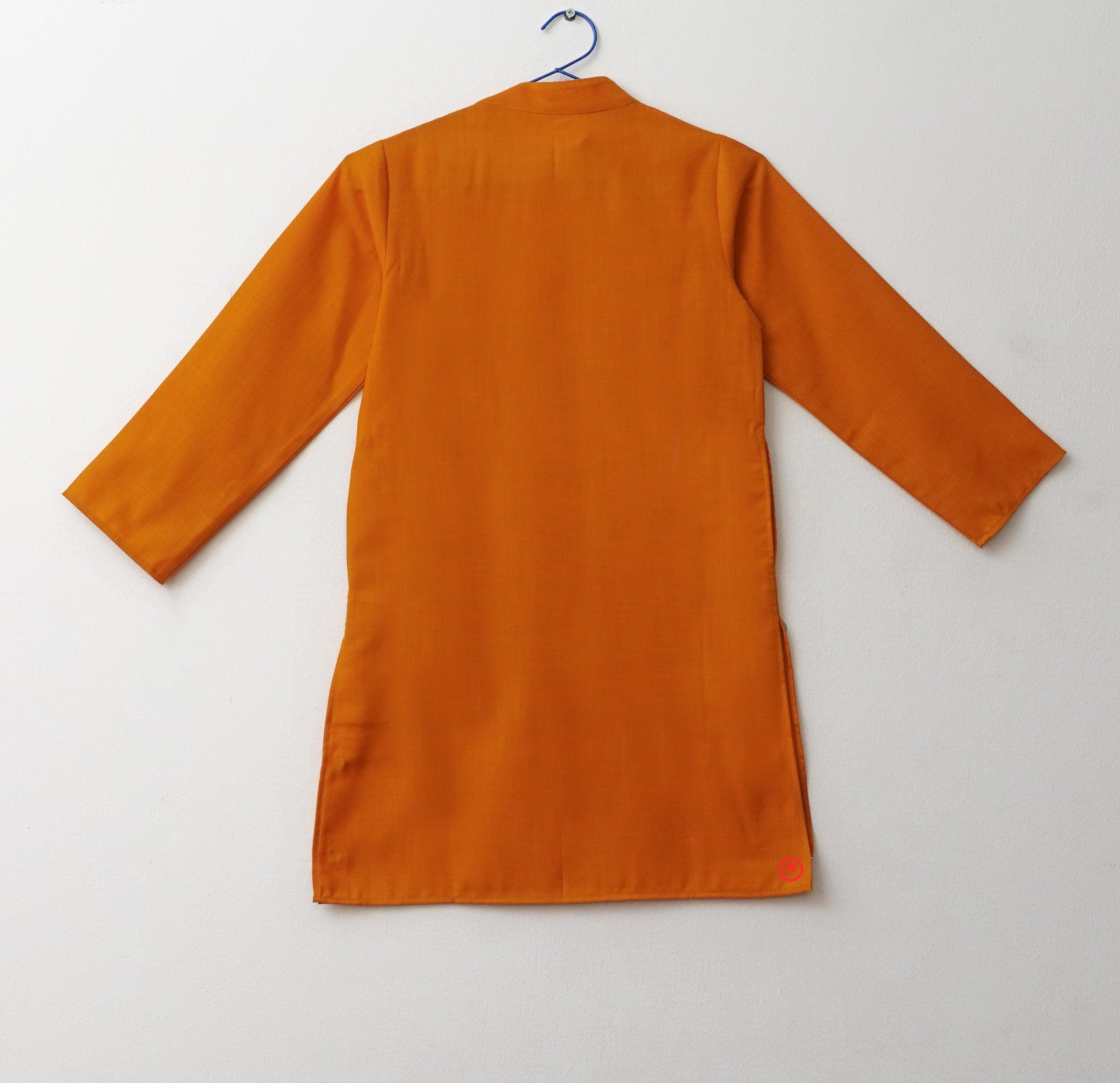 Orange Solid Kurta - Picco Ricco 