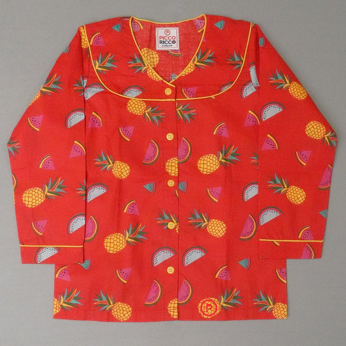 Water Melon Printed Night Suit(Red) - Picco Ricco 