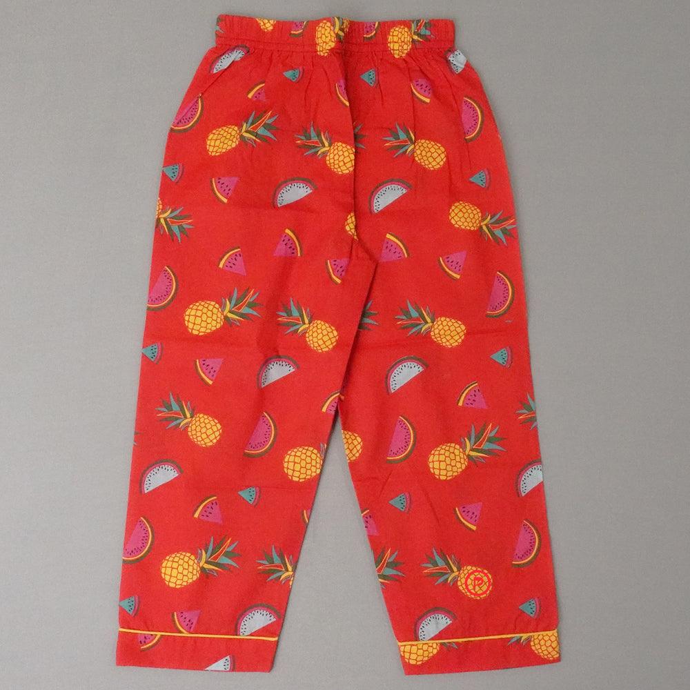 Water Melon Printed Night Suit(Red) - Picco Ricco 