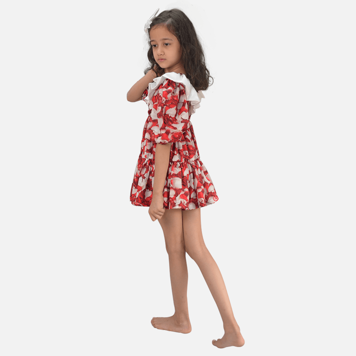 Rose Petal Printed Tiered Dress - Picco Ricco 