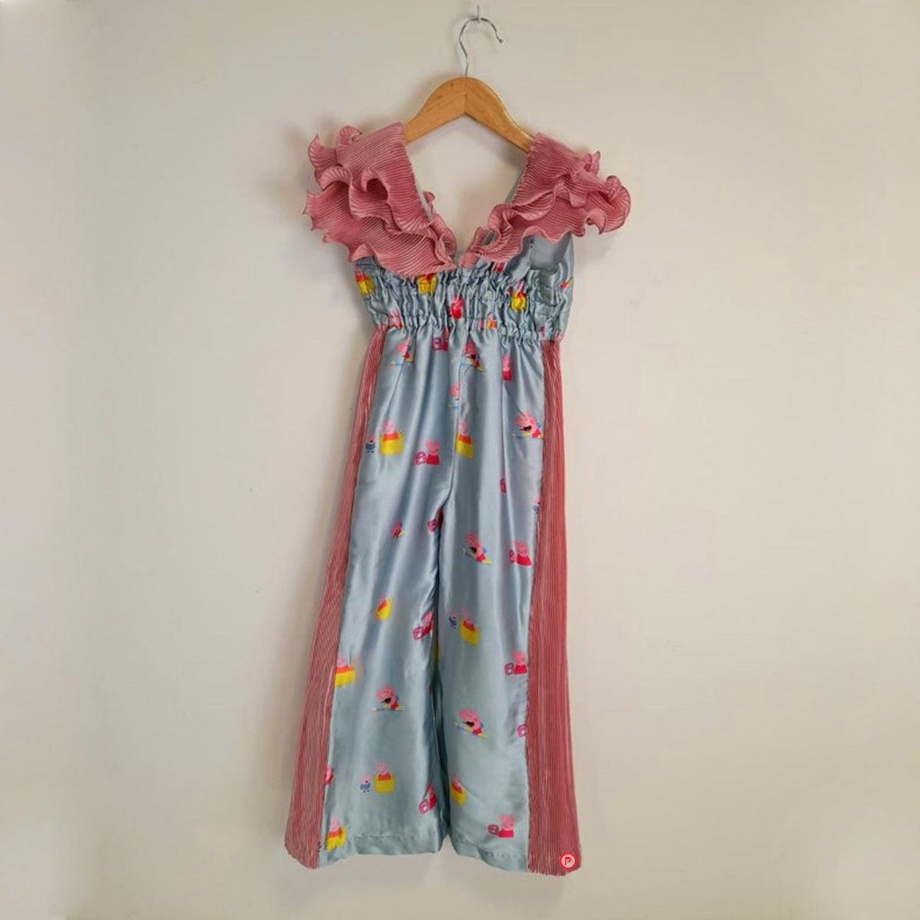 Peppa Pig Pleated Ruffle Satin Jumpsuit Girls