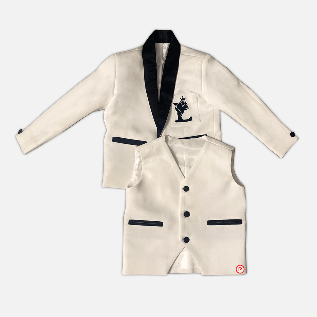 White Tuxedo Coat - Picco Ricco 