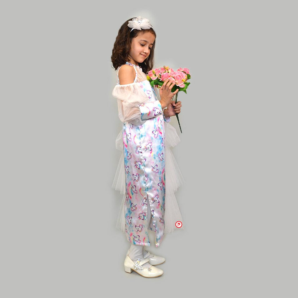 Unicorn Side Ruffled Long Dress - Picco Ricco 