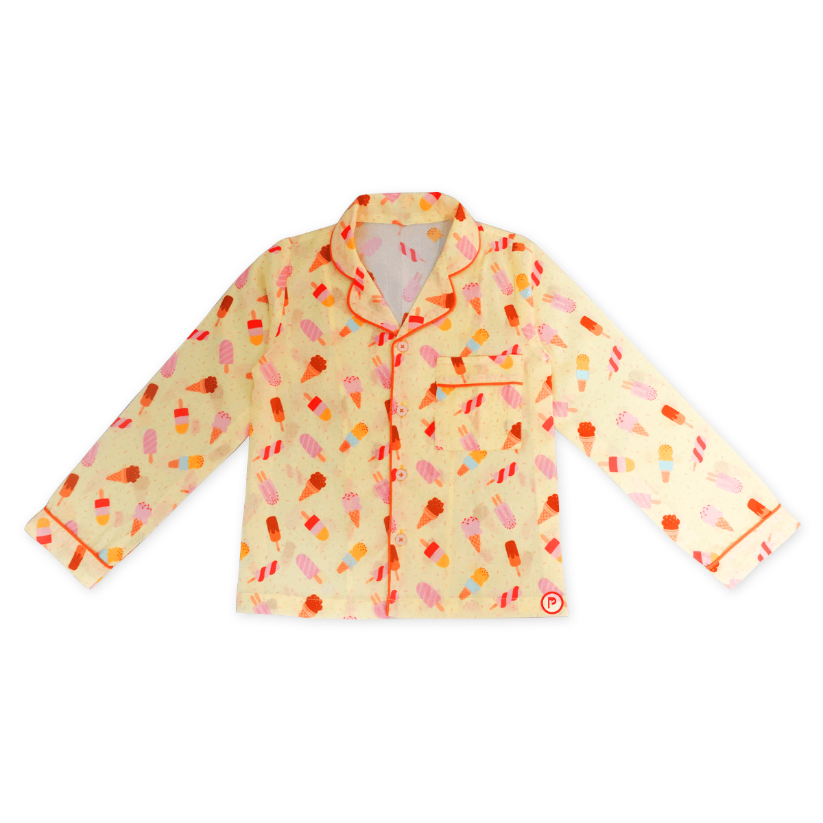 Ice-Cream print nightsuit (Yellow) - Picco Ricco 