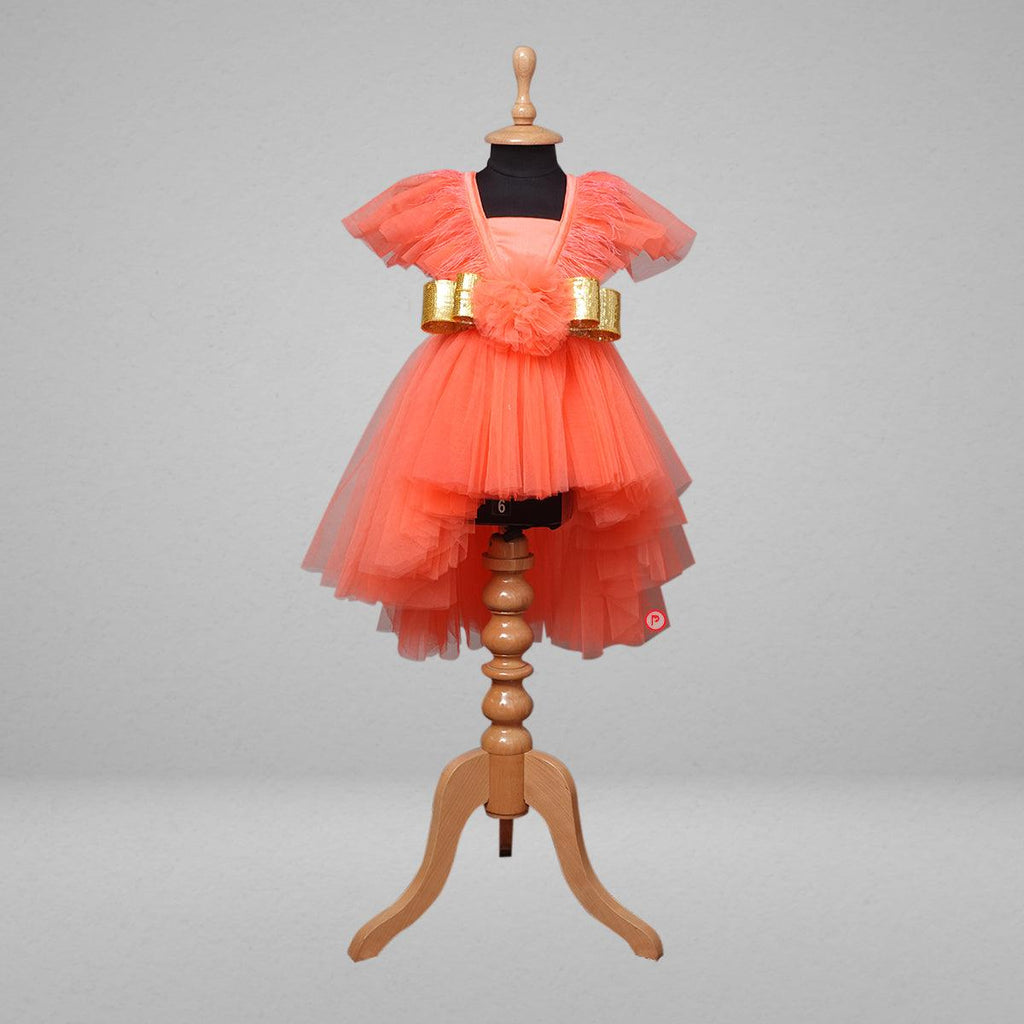 Orange High-Low Dress - Picco Ricco 